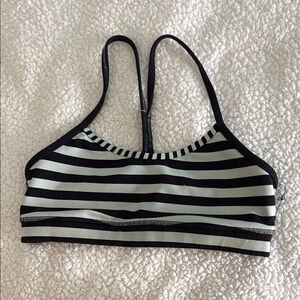 Lululemon Black and White Striped Women's Bra